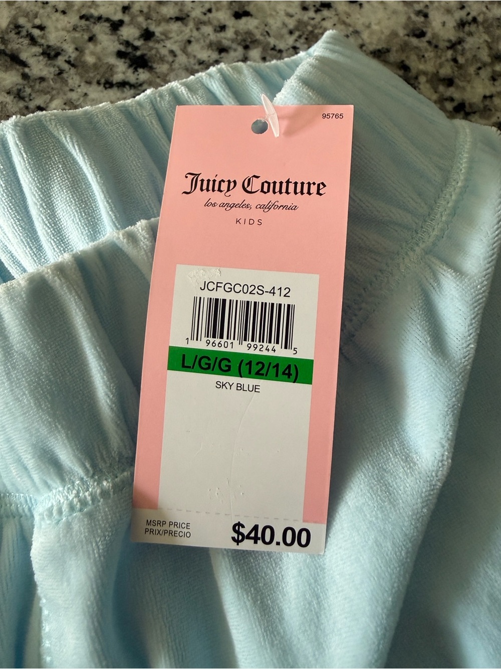 Juicy Couture Kids Light Blue Top with Brand Tag